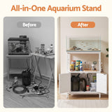 Darrahopens Furniture > Living Room > Bookcases & Shelves Artiss 20 Gallon Fish Tank Stand 3-Tier Aquarium Stand with Storage Cabinet and Open Shelf White In Australia - Darrahopens