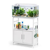 Darrahopens Furniture > Living Room > Bookcases & Shelves Artiss 20 Gallon Fish Tank Stand 3-Tier Aquarium Stand with Storage Cabinet and Open Shelf White In Australia - Darrahopens
