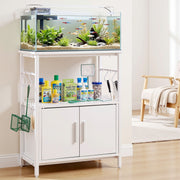 Darrahopens Furniture > Living Room > Bookcases & Shelves Artiss 20 Gallon Fish Tank Stand 3-Tier Aquarium Stand with Storage Cabinet and Open Shelf White In Australia - Darrahopens