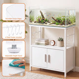 Darrahopens Furniture > Living Room > Bookcases & Shelves Artiss 20 Gallon Fish Tank Stand 3-Tier Aquarium Stand with Storage Cabinet and Open Shelf White In Australia - Darrahopens