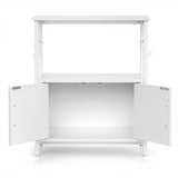 Darrahopens Furniture > Living Room > Bookcases & Shelves Artiss 20 Gallon Fish Tank Stand 3-Tier Aquarium Stand with Storage Cabinet and Open Shelf White In Australia - Darrahopens