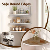 Darrahopens Furniture > Living Room > Bookcases & Shelves Artiss 3pc Corner Floating Wall Shelf Wall Mounted Display Rack Round Edge White