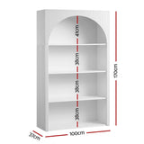 Darrahopens Furniture > Living Room > Bookcases & Shelves Artiss 4 Tier Bookshelf Arched Fluted Storage Display Cabinet Unit White In Australia - Darrahopens