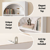 Darrahopens Furniture > Living Room > Bookcases & Shelves Artiss 4 Tier Bookshelf Arched Fluted Storage Display Cabinet Unit White In Australia - Darrahopens