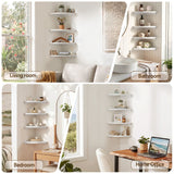 Darrahopens Furniture > Living Room > Bookcases & Shelves Artiss 4pc Corner Floating Wall Shelf Wall Mounted Display Rack Round Edge White