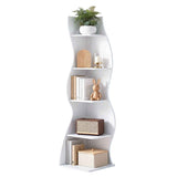 Darrahopens Furniture > Living Room > Bookcases & Shelves Artiss 5-Tier Bookshelf Corner Shelf S-shaped Storage Rack White