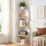 Darrahopens Furniture > Living Room > Bookcases & Shelves Artiss 5-Tier Bookshelf Corner Shelf S-shaped Storage Rack White