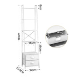 Darrahopens Furniture > Living Room > Bookcases & Shelves Artiss 5 Tier Bookshelf Ladder Bookcase with Fabric Drawers Display Rack White