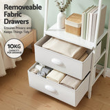 Darrahopens Furniture > Living Room > Bookcases & Shelves Artiss 5 Tier Bookshelf Ladder Bookcase with Fabric Drawers Display Rack White