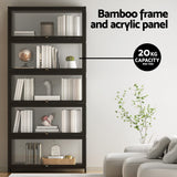 Darrahopens Furniture > Living Room > Bookcases & Shelves Artiss 5-Tier Display Cabinet Storage Bookshelf Clear Shelf Black