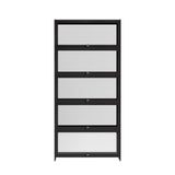 Darrahopens Furniture > Living Room > Bookcases & Shelves Artiss 5-Tier Display Cabinet Storage Bookshelf Clear Shelf Black