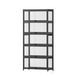Darrahopens Furniture > Living Room > Bookcases & Shelves Artiss 5-Tier Display Cabinet Storage Bookshelf Clear Shelf Black