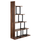 Darrahopens Furniture > Living Room > Bookcases & Shelves Artiss 5 Tiers Bookshelf Ladder Corner Shelf Bookcase Walnut