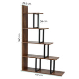 Darrahopens Furniture > Living Room > Bookcases & Shelves Artiss 5 Tiers Bookshelf Ladder Corner Shelf Bookcase Walnut
