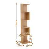Darrahopens Furniture > Living Room > Bookcases & Shelves Artiss 5 Tiers Bookshelf S-shaped Bookcase Oak