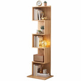 Darrahopens Furniture > Living Room > Bookcases & Shelves Artiss 5 Tiers Bookshelf S-shaped Bookcase Oak