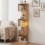 Darrahopens Furniture > Living Room > Bookcases & Shelves Artiss 5 Tiers Bookshelf S-shaped Bookcase Oak