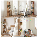 Darrahopens Furniture > Living Room > Bookcases & Shelves Artiss 5 Tiers Bookshelf S-shaped Bookcase Oak