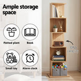 Darrahopens Furniture > Living Room > Bookcases & Shelves Artiss 5 Tiers Bookshelf S-shaped Bookcase Oak