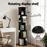 Darrahopens Furniture > Living Room > Bookcases & Shelves Artiss 5 Tiers Bookshelf Swivel Bookcase Display Shelves Stand Round Black