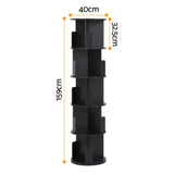 Darrahopens Furniture > Living Room > Bookcases & Shelves Artiss 5 Tiers Bookshelf Swivel Bookcase Display Shelves Stand Round Black