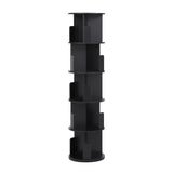 Darrahopens Furniture > Living Room > Bookcases & Shelves Artiss 5 Tiers Bookshelf Swivel Bookcase Display Shelves Stand Round Black