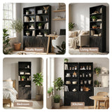 Darrahopens Furniture > Living Room > Bookcases & Shelves Artiss 6-Tier Bookshelf Display Cabinet Storage Black