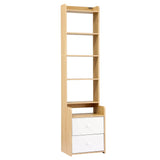 Darrahopens Furniture > Living Room > Bookcases & Shelves Artiss 6 Tiers Bookshelf with 2 Drawer Storage Shelf Pine In Australia - Darrahopens