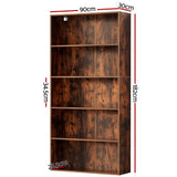 Darrahopens Furniture > Living Room > Bookcases & Shelves Artiss Bookshelf 5 Tiers Walnut