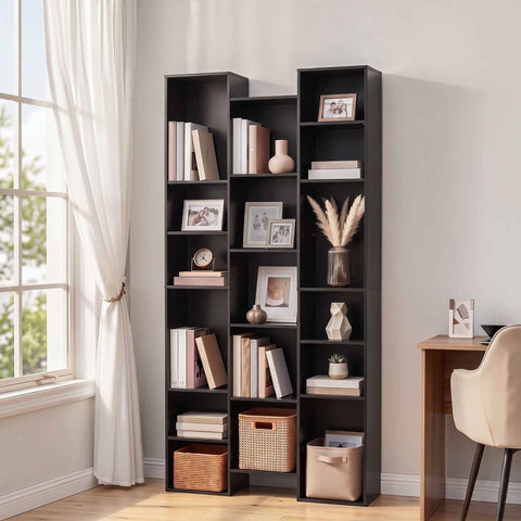 Artiss Bookshelf Display Shelves CD DVD Storage Rack Tall Bookcase Black In Australia - Darrahopens