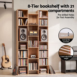 Darrahopens Furniture > Living Room > Bookcases & Shelves Artiss Bookshelf Display Shelves CD DVD Storage Rack Tall Bookcase Oak In Australia - Darrahopens