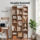 Darrahopens Furniture > Living Room > Bookcases & Shelves Artiss Bookshelf Display Shelves CD DVD Storage Rack Tall Bookcase Oak In Australia - Darrahopens