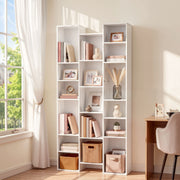 Darrahopens Furniture > Living Room > Bookcases & Shelves Artiss Bookshelf Display Shelves CD DVD Storage Rack Tall Bookcase White In Australia - Darrahopens
