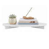 Darrahopens Furniture > Living Room > Bookcases & Shelves Artiss Corner Floating Wall Shelf Wall Mounted Display Rack Round Edge White 1pc