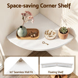 Darrahopens Furniture > Living Room > Bookcases & Shelves Artiss Corner Floating Wall Shelf Wall Mounted Display Rack Round Edge White 1pc
