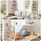 Darrahopens Furniture > Living Room > Bookcases & Shelves Artiss Corner Floating Wall Shelf Wall Mounted Display Rack Round Edge White 1pc