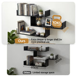 Darrahopens Furniture > Living Room > Bookcases & Shelves Artiss Floating Wall Shelf 3 Tier Black