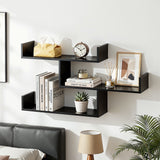 Darrahopens Furniture > Living Room > Bookcases & Shelves Artiss Floating Wall Shelf 3 Tier Black