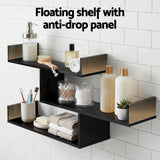 Darrahopens Furniture > Living Room > Bookcases & Shelves Artiss Floating Wall Shelf 3 Tier Black