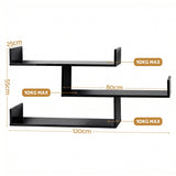 Darrahopens Furniture > Living Room > Bookcases & Shelves Artiss Floating Wall Shelf 3 Tier Black