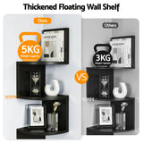 Darrahopens Furniture > Living Room > Bookcases & Shelves Artiss Wall Shelf Bookshelf Corner Floating 5-Tier Black