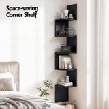 Darrahopens Furniture > Living Room > Bookcases & Shelves Artiss Wall Shelf Bookshelf Corner Floating 5-Tier Black