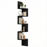 Darrahopens Furniture > Living Room > Bookcases & Shelves Artiss Wall Shelf Bookshelf Corner Floating 5-Tier Black