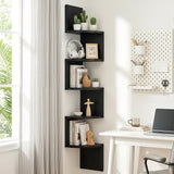 Darrahopens Furniture > Living Room > Bookcases & Shelves Artiss Wall Shelf Bookshelf Corner Floating 5-Tier Black
