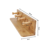 Darrahopens Furniture > Living Room > Bookcases & Shelves Bamboo Wall Hooks and Shelf