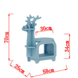 Darrahopens Furniture > Living Room > Bookcases & Shelves Blue Small Creative Reindeer-Shaped Solid Wood Bookshelf for Kids
