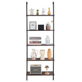 Darrahopens Furniture > Living Room > Bookcases & Shelves Ladder Shelf, 5-Tier Bookshelf 24x11.8in, Open Wall-Mounted Ladder Shelf with Metal Frame,Storage Rack Sundries Holder for Kitchen Bedroom Bathroom Living Room, Black
