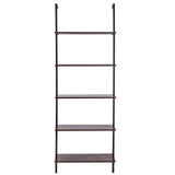 Darrahopens Furniture > Living Room > Bookcases & Shelves Ladder Shelf, 5-Tier Bookshelf 24x11.8in, Open Wall-Mounted Ladder Shelf with Metal Frame,Storage Rack Sundries Holder for Kitchen Bedroom Bathroom Living Room, Black