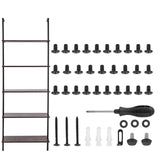Darrahopens Furniture > Living Room > Bookcases & Shelves Ladder Shelf, 5-Tier Bookshelf 24x11.8in, Open Wall-Mounted Ladder Shelf with Metal Frame,Storage Rack Sundries Holder for Kitchen Bedroom Bathroom Living Room, Black