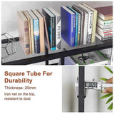 Darrahopens Furniture > Living Room > Bookcases & Shelves Metal Bookcase With Drawers, Dark Walnut & Black, 90x30x180cm, 6 Shelves In Australia - Darrahopens